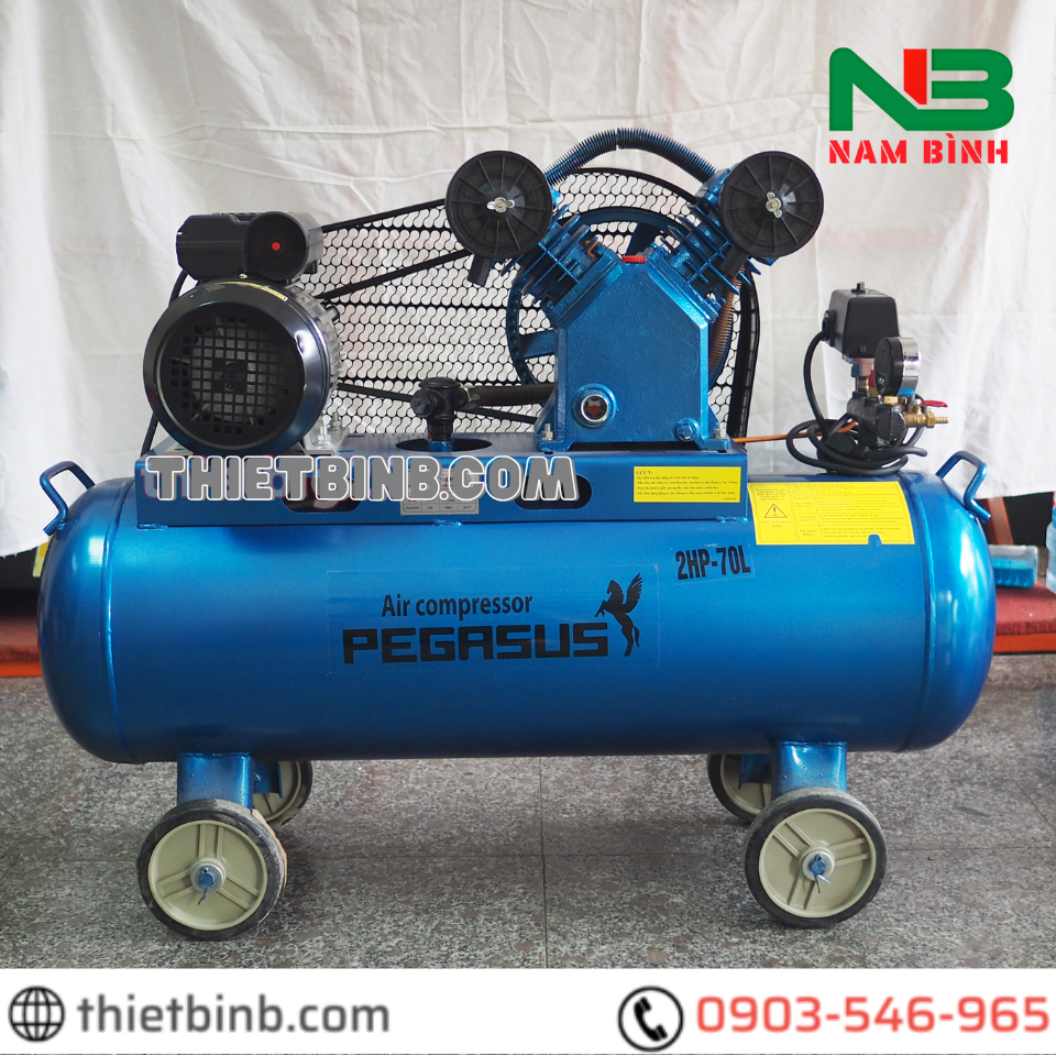 Máy nén khí 1 cấp Pegasus TM-V-0.17/8-70L - 2HP, 70L, 8 bar (220V)